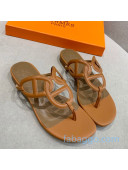 Hermes Beach Flat Sandals Brown 2020