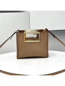 Fendi Way Flannel Small Tote Bag Beige 2021 8506S