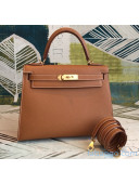 Hermes Kelly 25/28/32cm Bag in Original Epsom Leather Earth Yellow/Gold Hardware 2020  (Half-Handmand) 