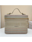 Dior DiorTravel Medium Vanity Case Bag in Multicolor Stripes Embroidery 2021