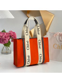 Chloe Medium Woody Felt Tote Bag Orange 2022