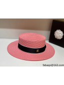 Chanel Straw Wide Brim Hat CHH31412 Pink 2022