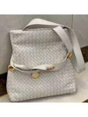 Bottega Veneta The Fold Crossbody Bag with Metal Medallions White 2020