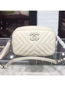 Chanel Calfskin Mini Camera Case Bag A57617 White 2018