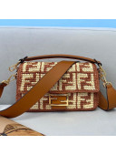 Fendi Raffia Baguette Medium Bag Brown 2021