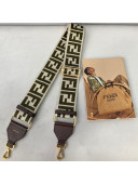 Fendi Strap You Shoulder Strap in Grey/Green FF Ribbon 2021