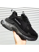 Balenciaga Triple S Clear Outsole Sneakers Black Black 2019