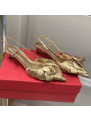 Valentino Atelier Shoe 03 Rose Edition Slingback Pumps 4cm Gold 2021