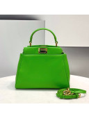 Fendi Peekaboo Mini Lambskin Bag Apple Green 2021 2590