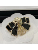 Chanel Bow Brooch Black/Gold 2021