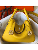 Hermes Mini Lindy 21cm in Original Calf Leather Yellow 2019