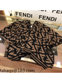 Fendi Wool Cashmere FF Shawl/Cape Brown 2021 01