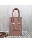 Valentino VLogo Walk Calfskin Vertical Mini Tote Bag 1054 Pink 2021