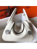 Hermes Mini Lindy 21cm in Original Calf Leather White 2019