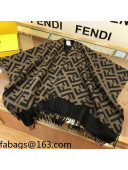 Fendi Wool Cashmere FF Shawl/Cape Brown 2021 02