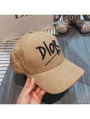 Dior Cannage Baseball Hat with DIOR Embroidery Beige 16 2020