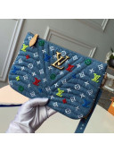 Louis Vuitton Denim New Wave Zip Pochette Pouch M67538 Denim Blue 2019