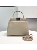 Fendi Peekaboo Mini Lambskin Bag Light Grey 2021 2590