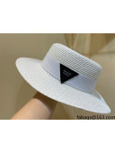 Bottega Veneta Straw Wide Brim Hat BVH31605 White 2022