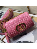 Dior Small Caro Chain Bag in Dark Pink Gradient Cannage Lambskin 2021