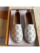 Louis Vuitton Monogram Golden Embroidered Flat Espadrilles White 2019 (For Women and Men)