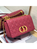 Dior Medium Caro Chain Bag in Soft Cannage Calfskin Dark Pink 2021