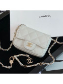 Chanel Quilted Grained Calfskin Classic Belt Bag AP1952 White 2020