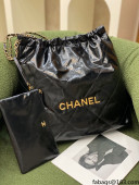 Chanel Waxy Calfskin Medium Shopping Bag Black SS 2022