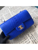 Chanel Python Leather and Deerskin Small Flap Bag 1116 Royal Blue