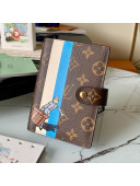 Louis Vuitton Small Ring Agenda Notebook Cover in Print Monogram Canvas Blue 2021