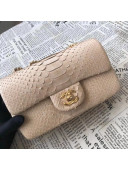 Chanel Python Leather and Deerskin Small Flap Bag 1116 Nude