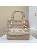 Dior Medium Lady D-Lite Bag in Multicolor Stripes Embroidery 2021