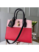 Louis Vuitton City Steamer PM Bag In Grainy Calfskin M53321 Red/Pink/Black 