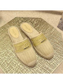 Dior Granville Espadrille Mules in Metallic Thread Embroidered Cotton Beige 2021