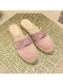 Dior Granville Espadrille Mules in Metallic Thread Embroidered Cotton Pink 2021