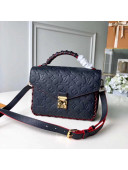 Louis Vuitton Braided Monogram Empreinte Leather Pochette Metis Bag Navy Blue M43942