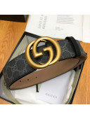 Gucci GG Canvas Belt 38mm with Interlocking G Buckle Black