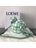 Loewe Bunny Gingham Mini Bag in Grained Calf Leather Green/White