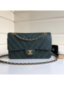 Chanel Soft Leather Chevron Flap Bag Green 2019