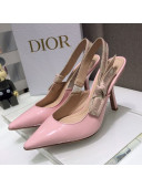 Dior J'Adior Slingback Pumps 9.5cm in Pink Patent Calfskin 2021