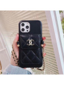 Chanel Leather Pouch iPhone Case Black 2021