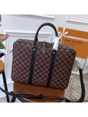 Louis Vuitton Porte-Documents Voyage PM Bag in Damier Canvas N41466 Brown 2021