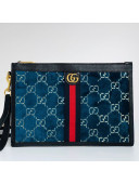 Gucci GG Velvet Pouch ‎575371 Blue 2019