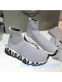 Balenciaga Speed Knit Sock Graffiti Sole Boot Sneaker Grey/Black 2020 ( For Women and Men)