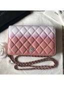 Chanel Two-Tone Calfskin & Resin Logo and Drop WOC Wallet On Chain Bag White/Pink 2018