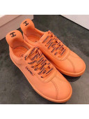 Chanel Smooth Calfskin Logo Lace Sneakers G34811 Orange 2019 