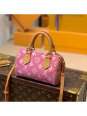 Louis Vuitton Nano Speedy Mini Bag in Monogram Jacquard Denim M81213 Pink 2022