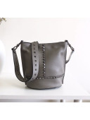 Valentino Rockstud Bucket Bag Grey 2019