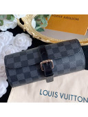 Louis Vuitton 3 Watch Case Black Damier Graphite Canvas 2021