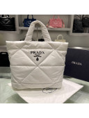 Prada Padded Re-Nylon Tote Bag 2VG082 White 2021 01